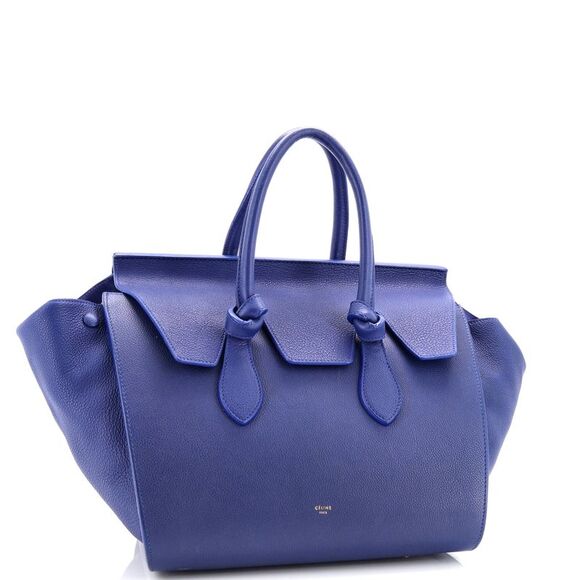 Celine Tie Knot Tote Grainy Leather Medium Blue - Picture 2 of 7